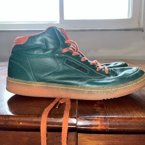 Reebok Green and Orange mid-Cord Sneakers